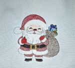 Tovaglia natalizia con ricamo babbo natale 90x90 - immagine 2